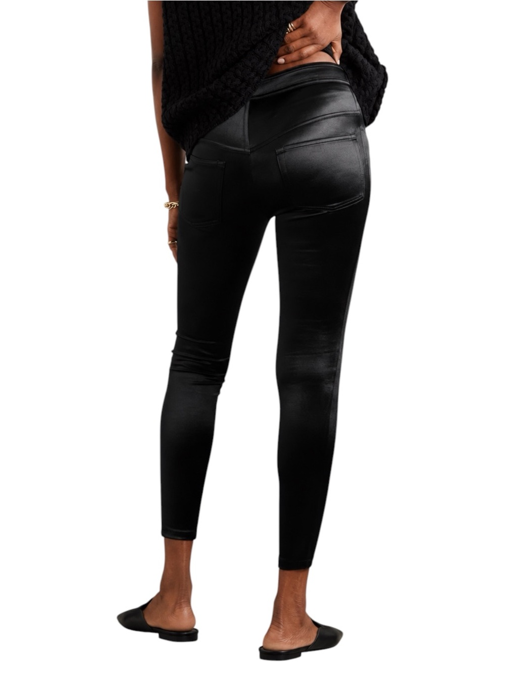 ISABEL MARANT Erna Metallic Satin Stretch Skinny Pants US 2 XS - Picture 3 of 15
